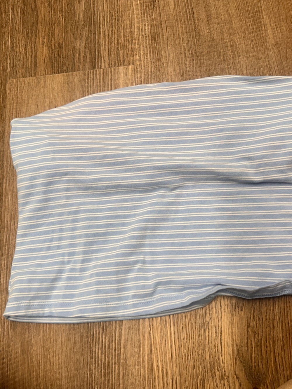 No Boundaries Light Blue and White Striped Strapless tube too